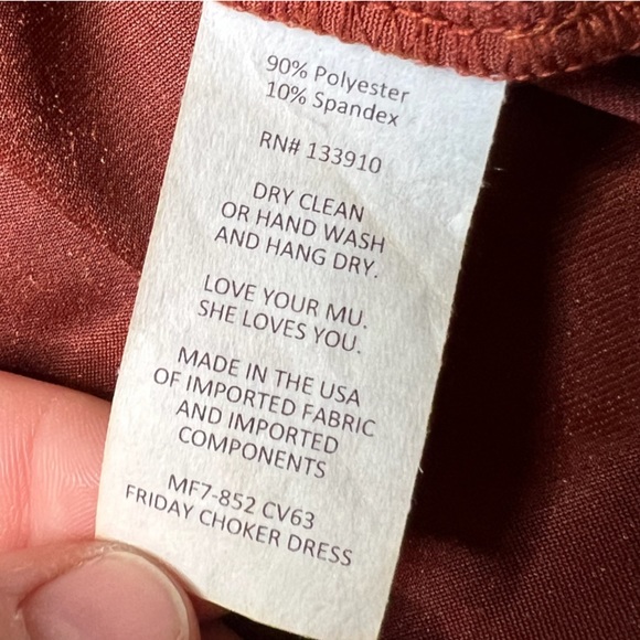 Show Me Your Mumu Mini Velvet Dress Friday Choker Copper Crush Stretch Size M - Picture 11 of 11